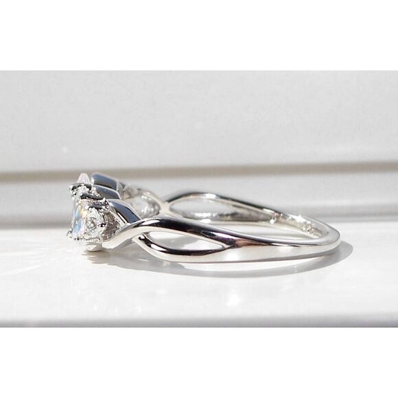 925 STERLING SILVER Simulated Triple Mercury Mystic CZ Ring - Picture 9 of 16